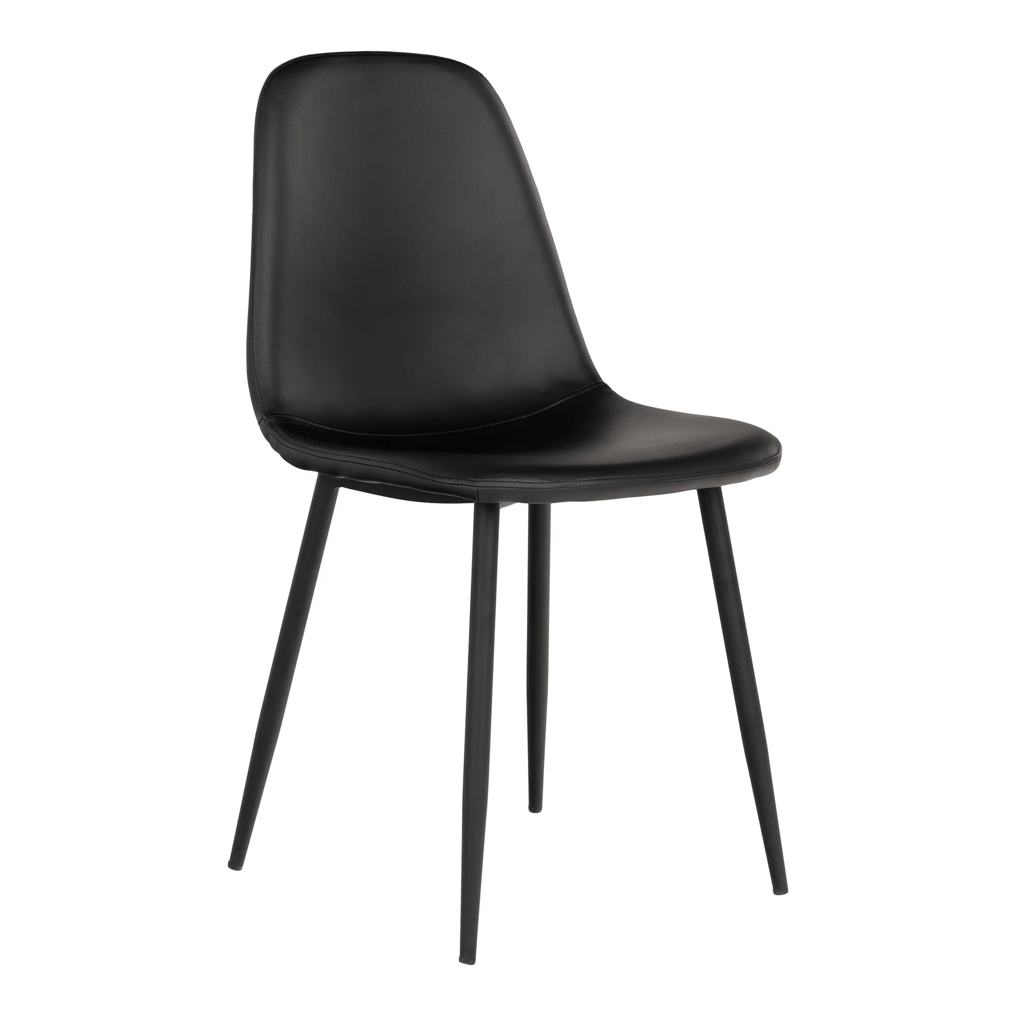 Stockholm Dining Chair Option 2 – Black PU with Steel Frame - Image 3