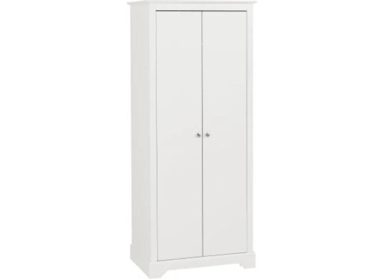 STRATFORD 2 DOOR WARDROBE – White Finish with Internal Hanging Rail 800mm - Image 2