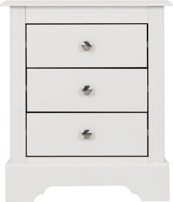 STRATFORD 3 DRAWER BEDSIDE - WHITE - Image 4