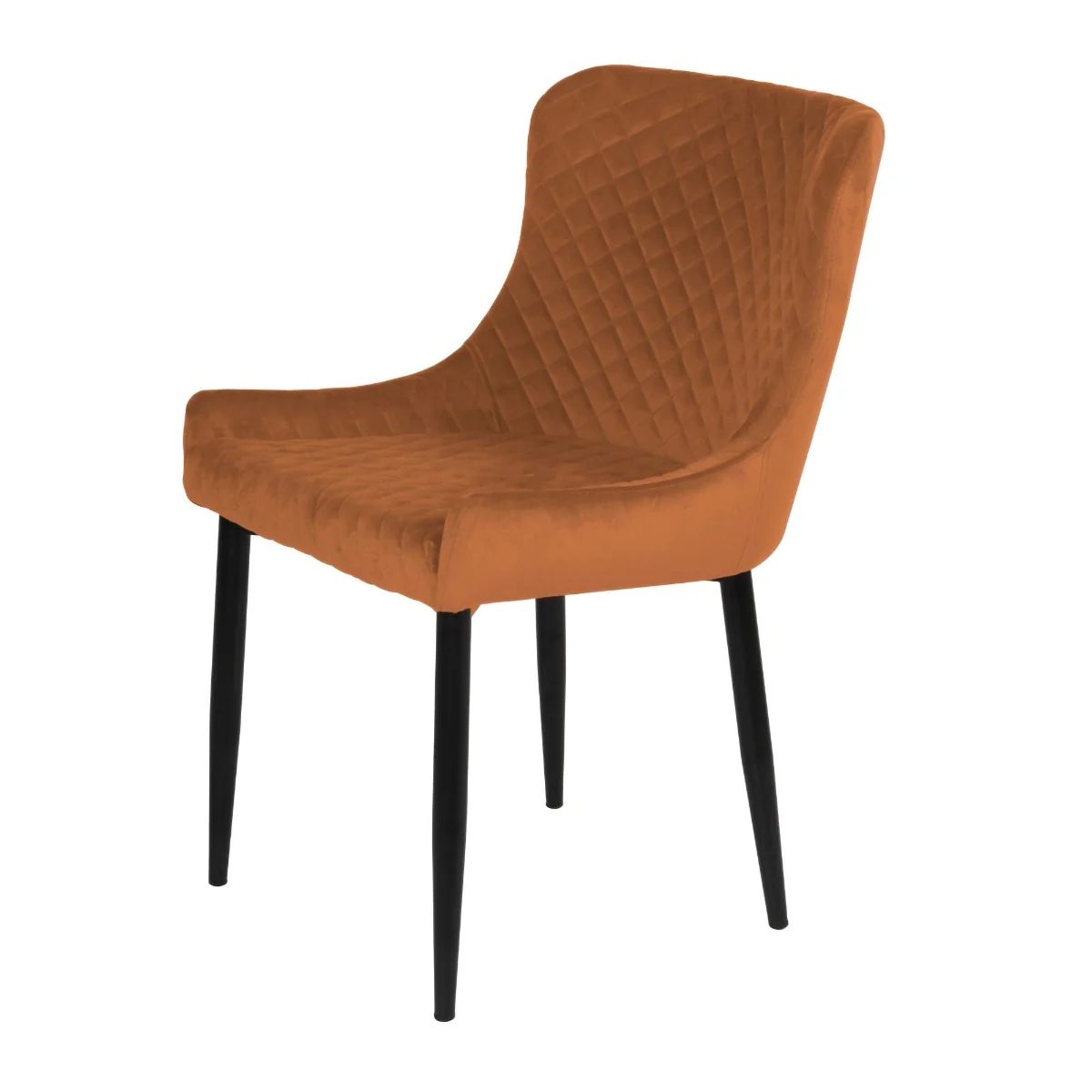 Talia Dining Chair – Orange Velvet Upholstery