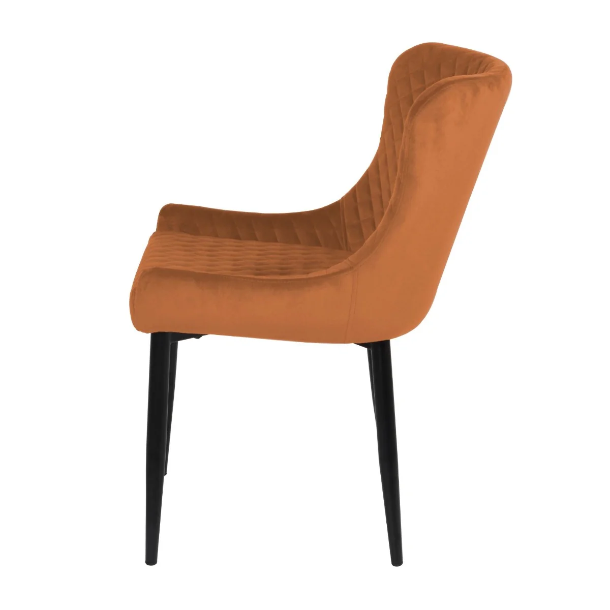 Talia Dining Chair – Orange Velvet Upholstery - Image 2