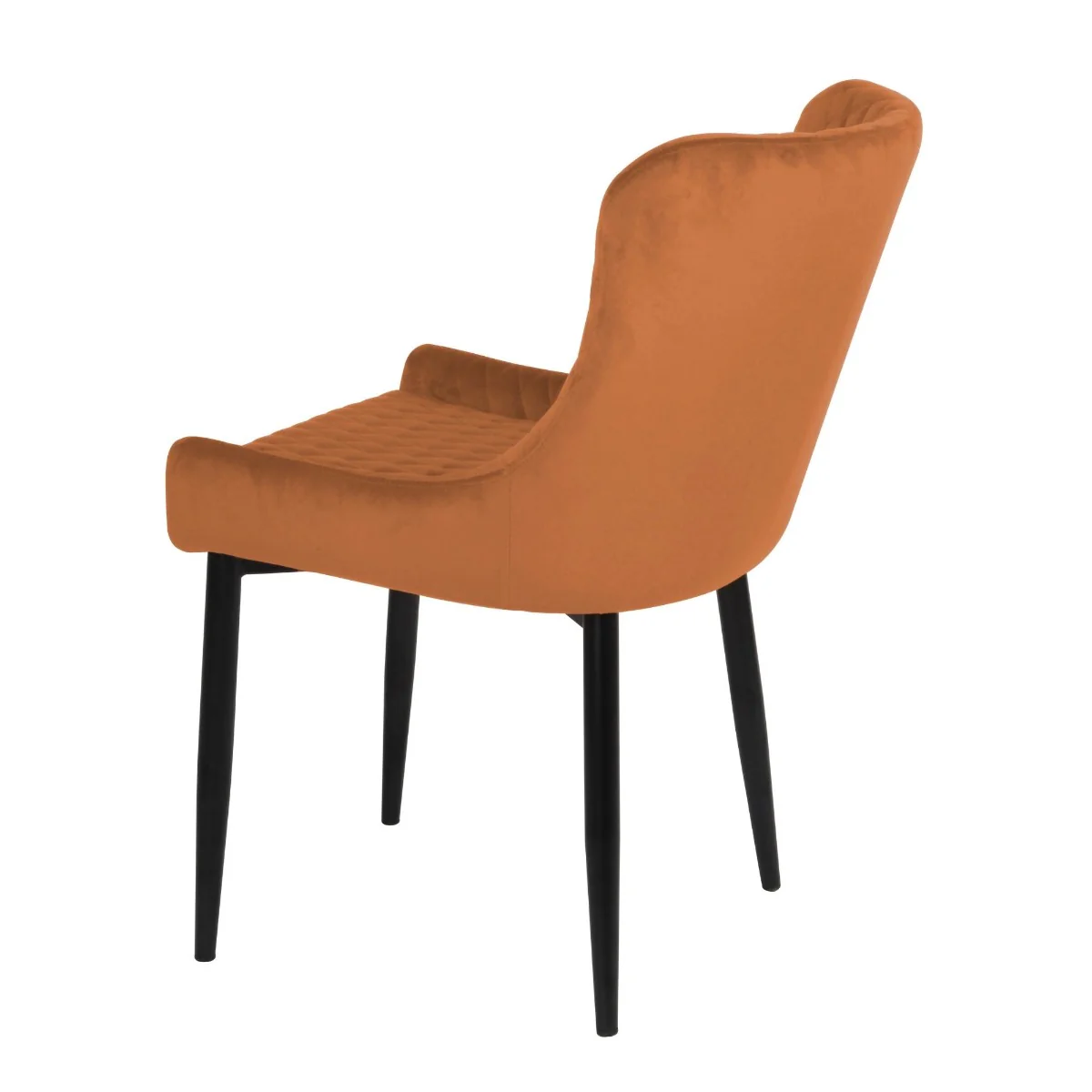 Talia Dining Chair – Orange Velvet Upholstery - Image 4