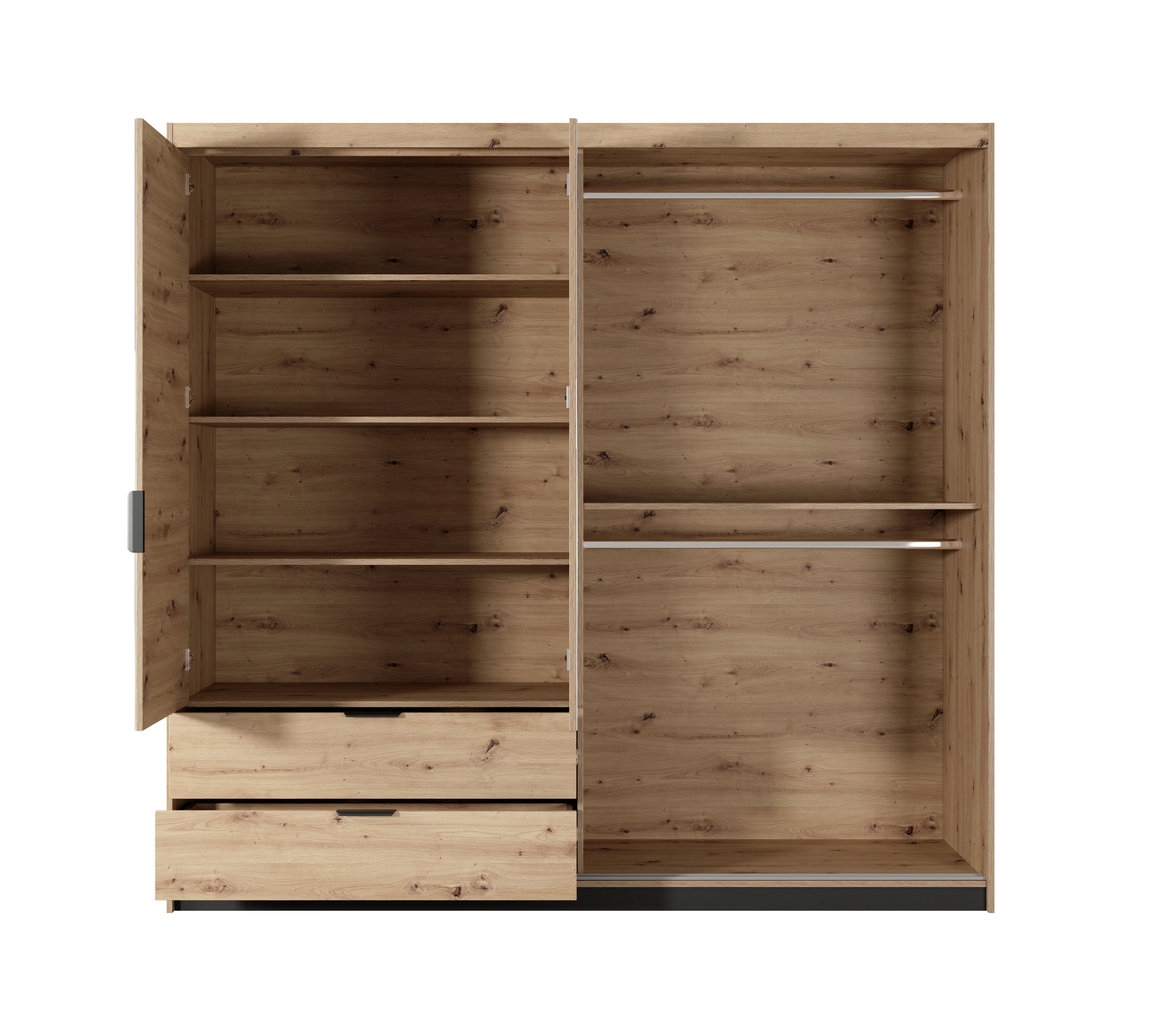 Tally 2.2m Wardrobe – Artisan Oak with LED Lighting - Image 4