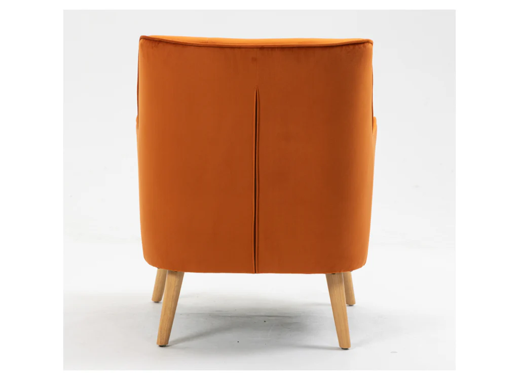 Tara Accent Chair – Burnt Orange Velvet with Light Oak Legs - Image 7