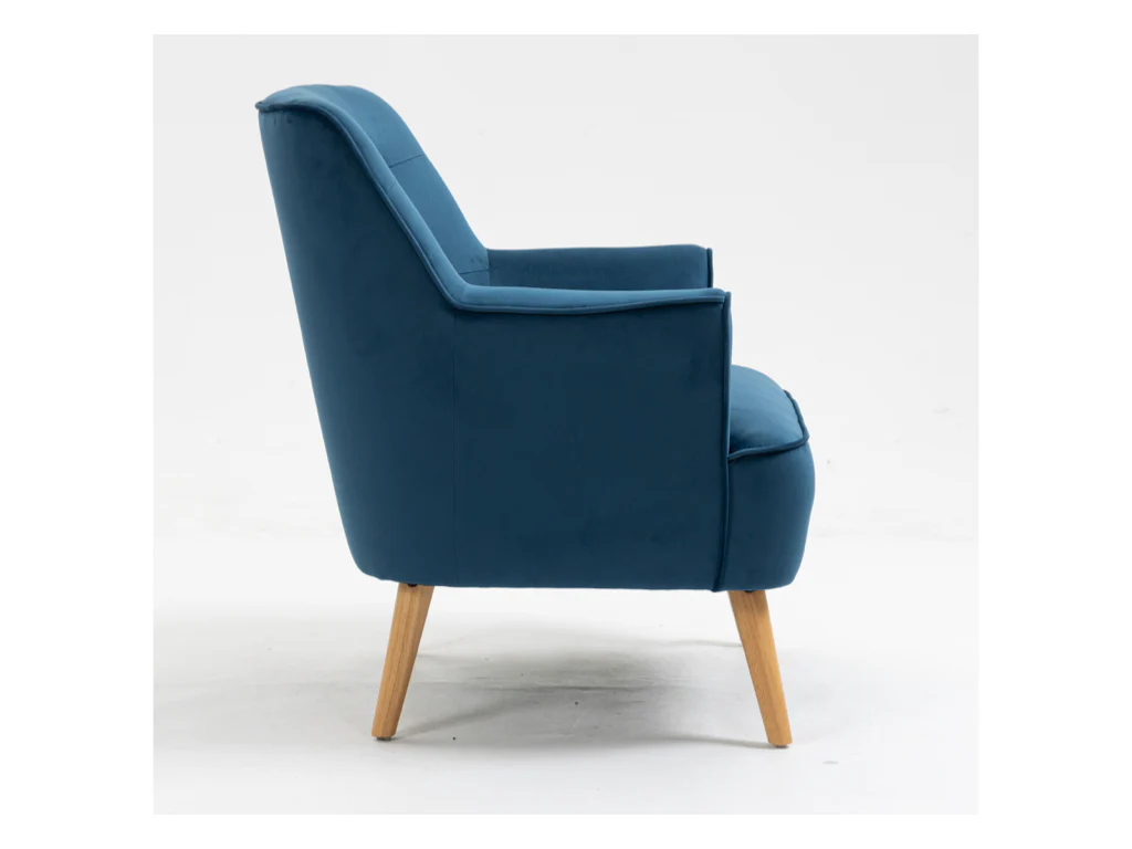 Tara Accent Chair – Navy Velvet with Light Oak Legs - Image 4
