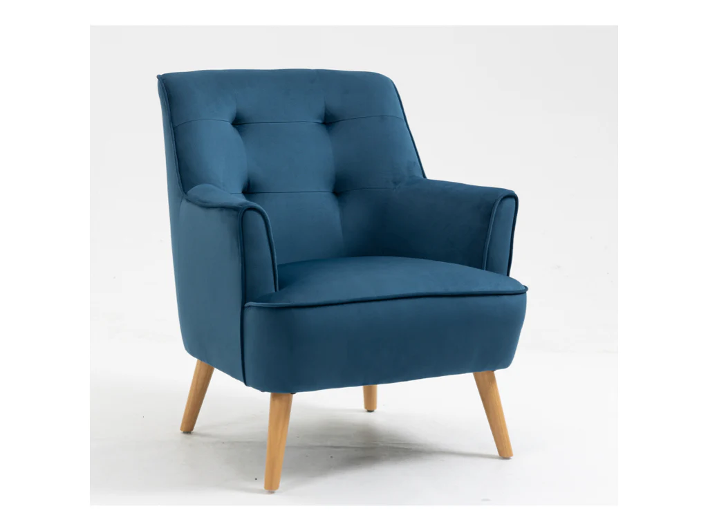 Tara Accent Chair – Navy Velvet with Light Oak Legs - Image 5