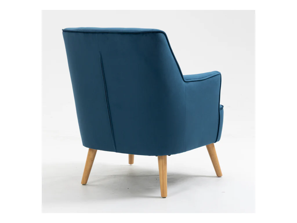 Tara Accent Chair – Navy Velvet with Light Oak Legs - Image 6
