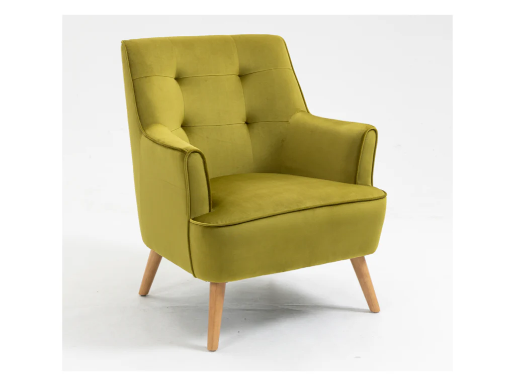 Tara Accent Chair – Pistachio Velvet with Light Oak Legs - Image 4