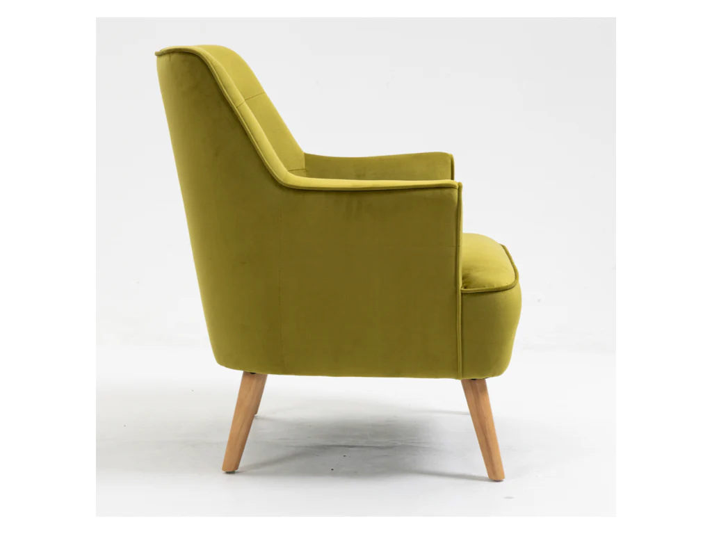 Tara Accent Chair – Pistachio Velvet with Light Oak Legs - Image 5