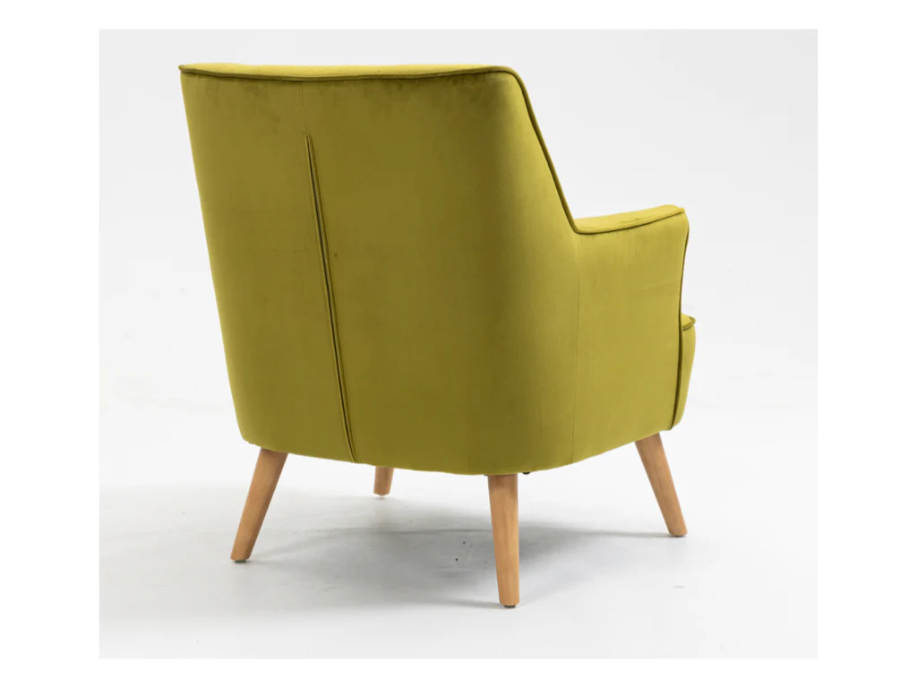 Tara Accent Chair – Pistachio Velvet with Light Oak Legs - Image 6
