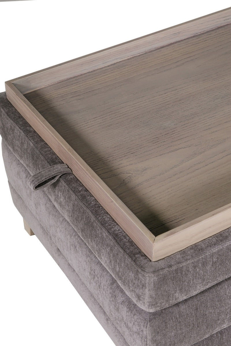 Tate Storage Ottoman – Grey Chenille with Smart Storage 880mm - Image 5