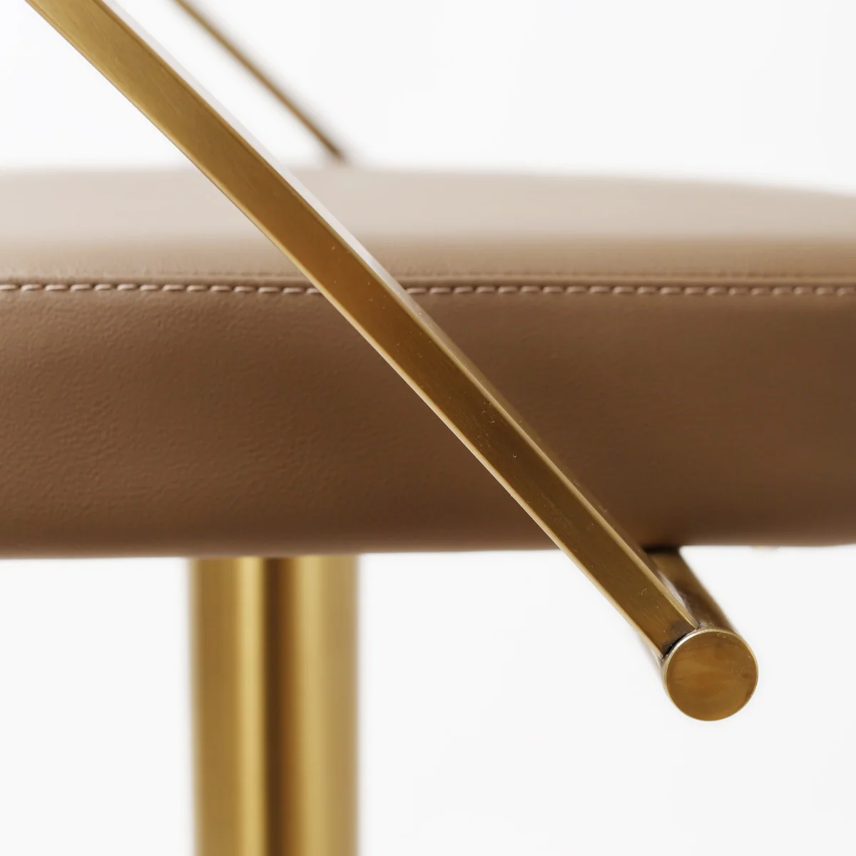 Tempo Barstool – Gold with Mocha Fusion Upholstery and Gas-Lift Adjustment - Image 4