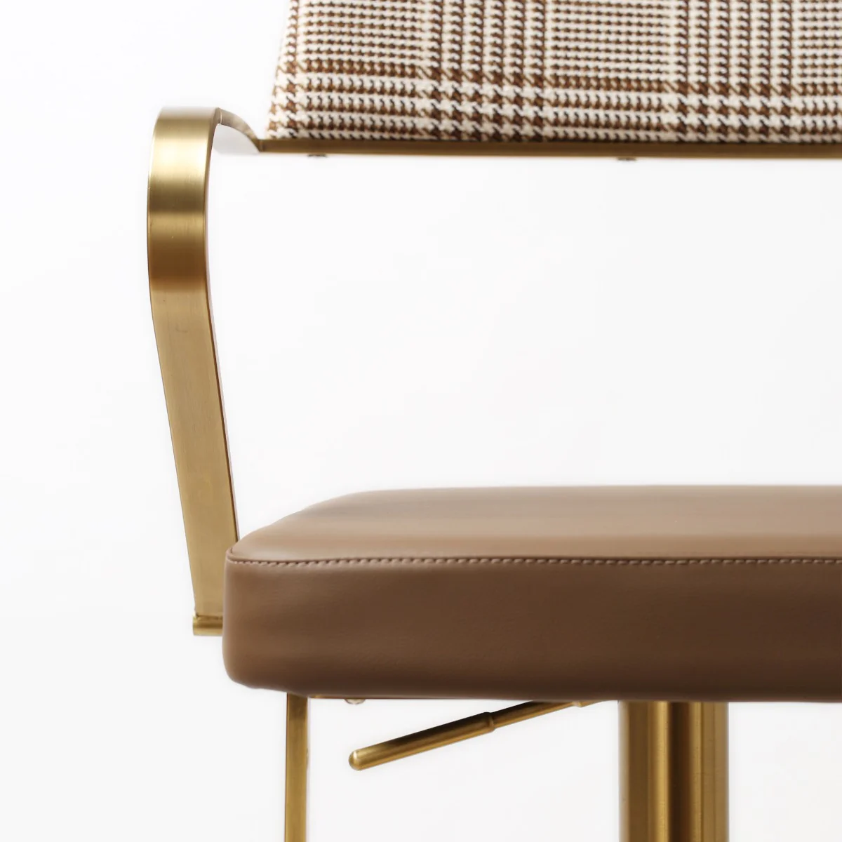 Tempo Barstool – Gold with Mocha Fusion Upholstery and Gas-Lift Adjustment - Image 5