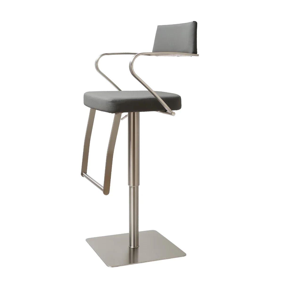 Tempo Barstool – Charcoal Grey PU with Gas-Lift Adjustment - Image 7