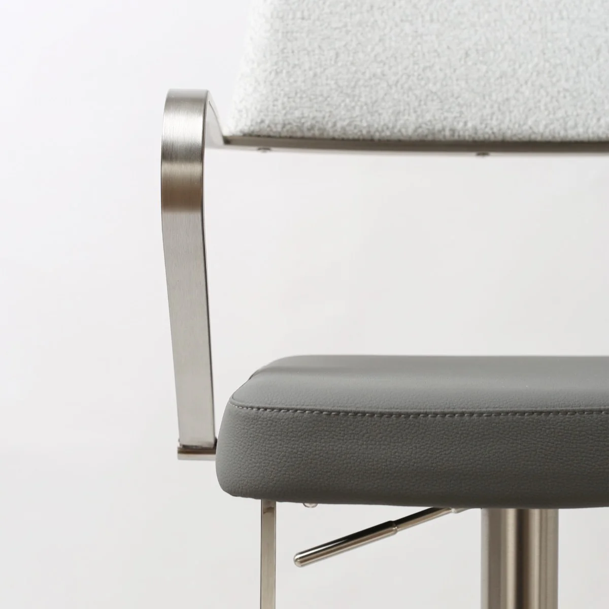 Tempo Barstool – Stainless Steel with Smoke Grey Upholstery - Image 6