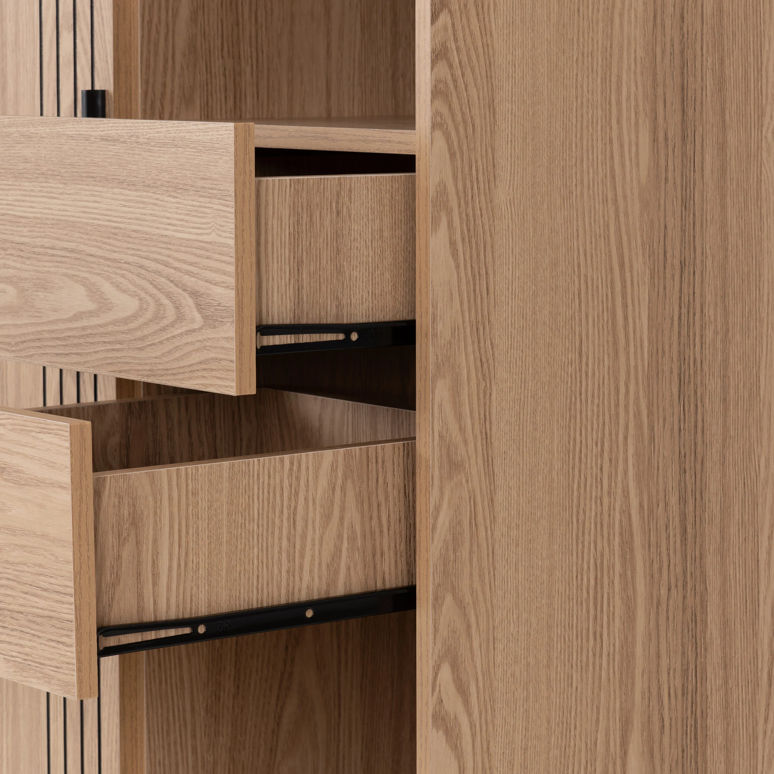 Tessa 1 Door 2 Drawer Bookcase Unit - Natural Oak Effect - Image 4