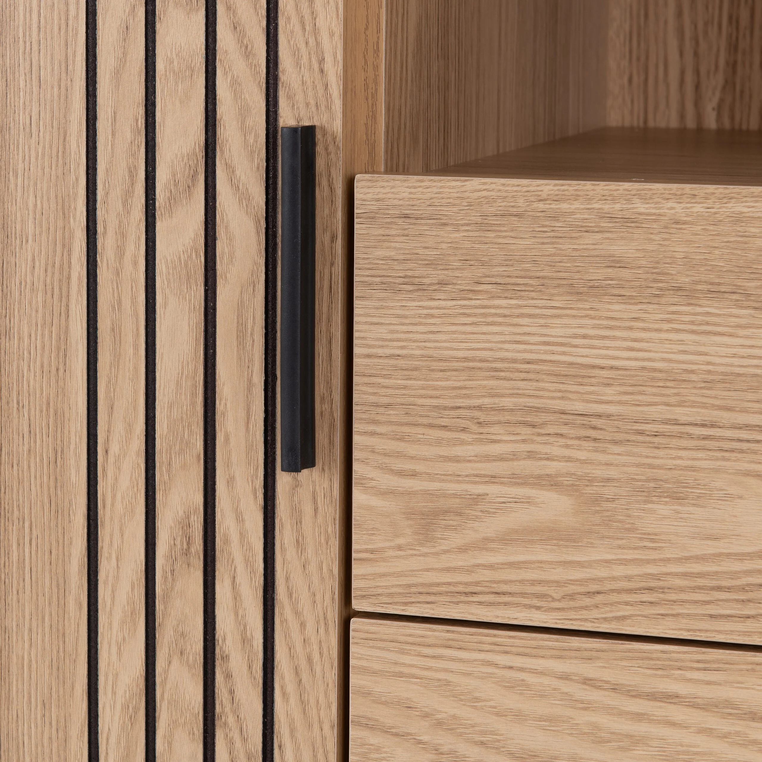 Tessa 1 Door 2 Drawer Bookcase Unit - Natural Oak Effect - Image 5