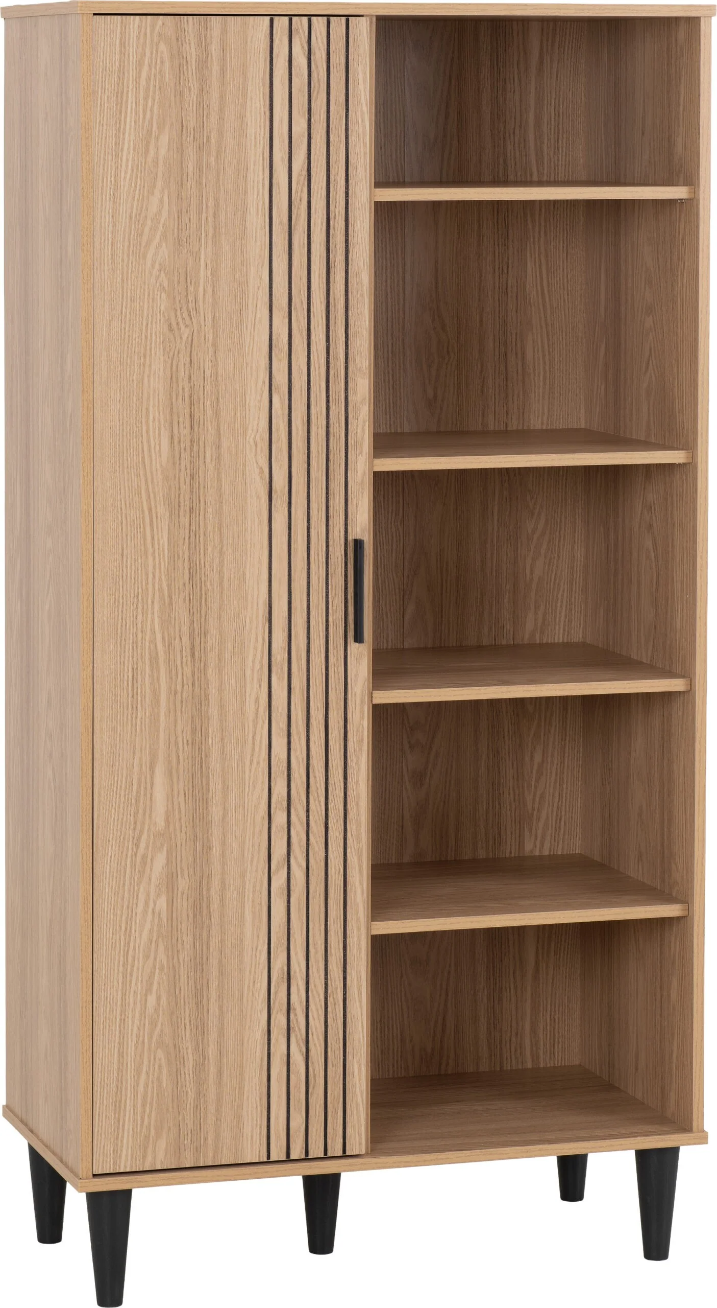 Tessa 1 Door Bookcase Unit - Natural Oak Effect - Image 2