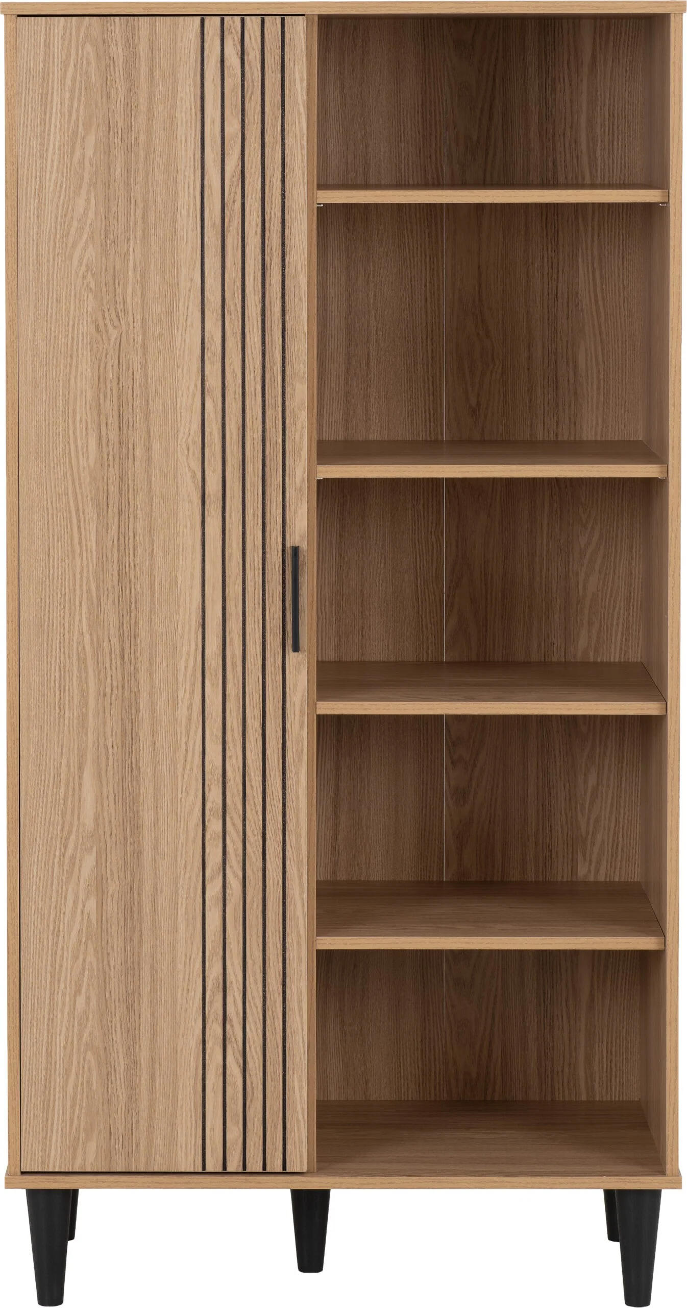 Tessa 1 Door Bookcase Unit - Natural Oak Effect - Image 3