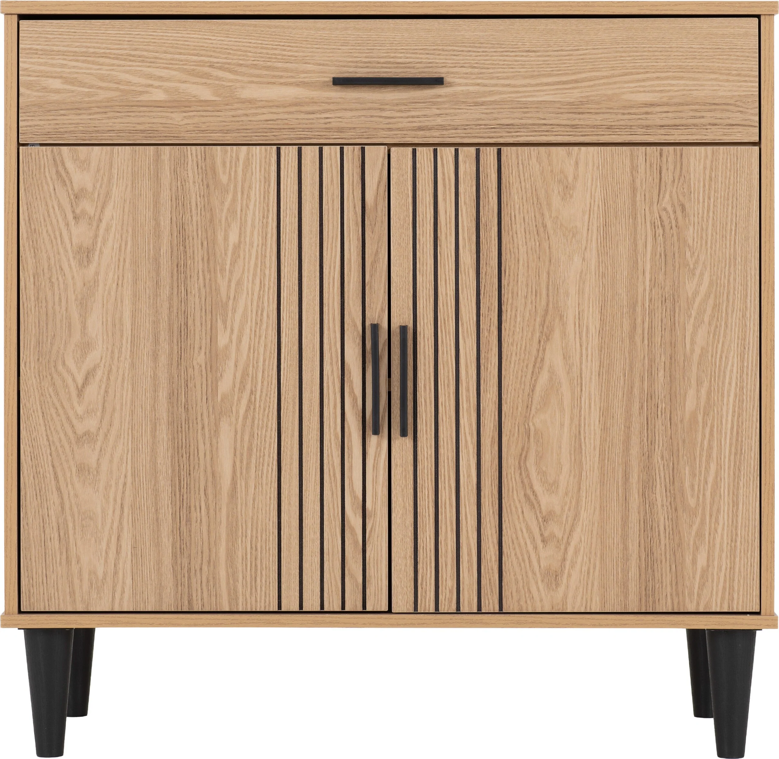 Tessa 2 Door 1 Drawer Sideboard - Natural Oak Effect - Image 4
