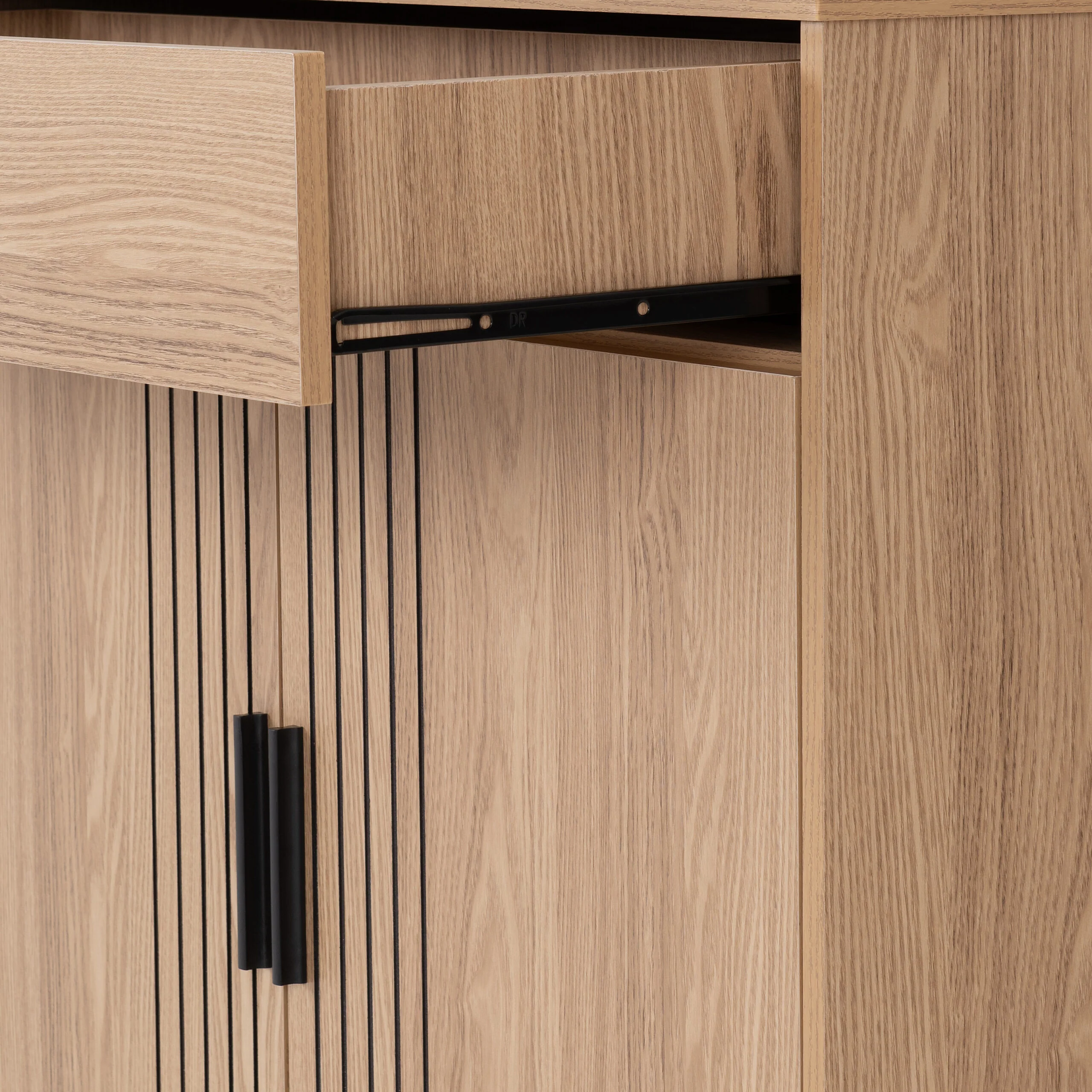 Tessa 2 Door 1 Drawer Sideboard - Natural Oak Effect - Image 5