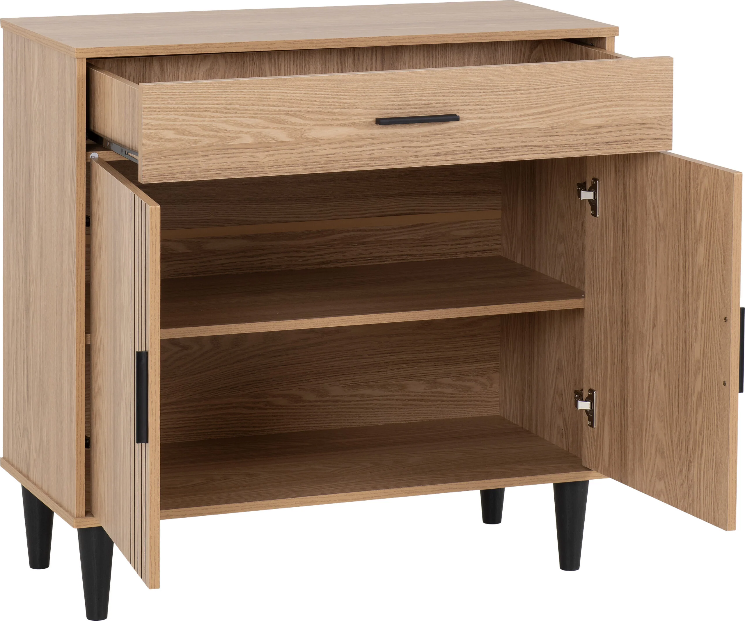 Tessa 2 Door 1 Drawer Sideboard - Natural Oak Effect - Image 6