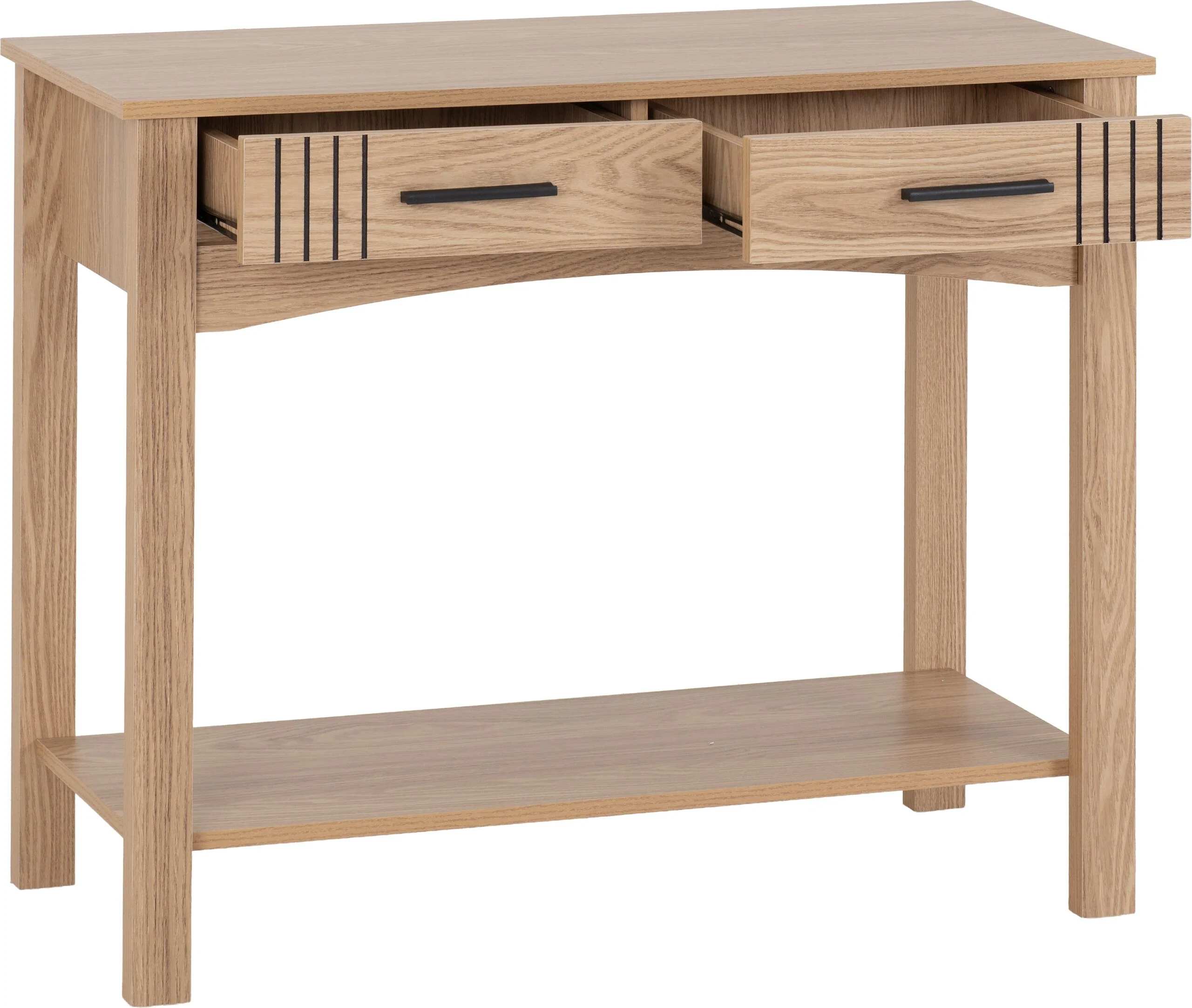 Tessa 2 Drawer Console Table - Natural Oak Effect - Image 4