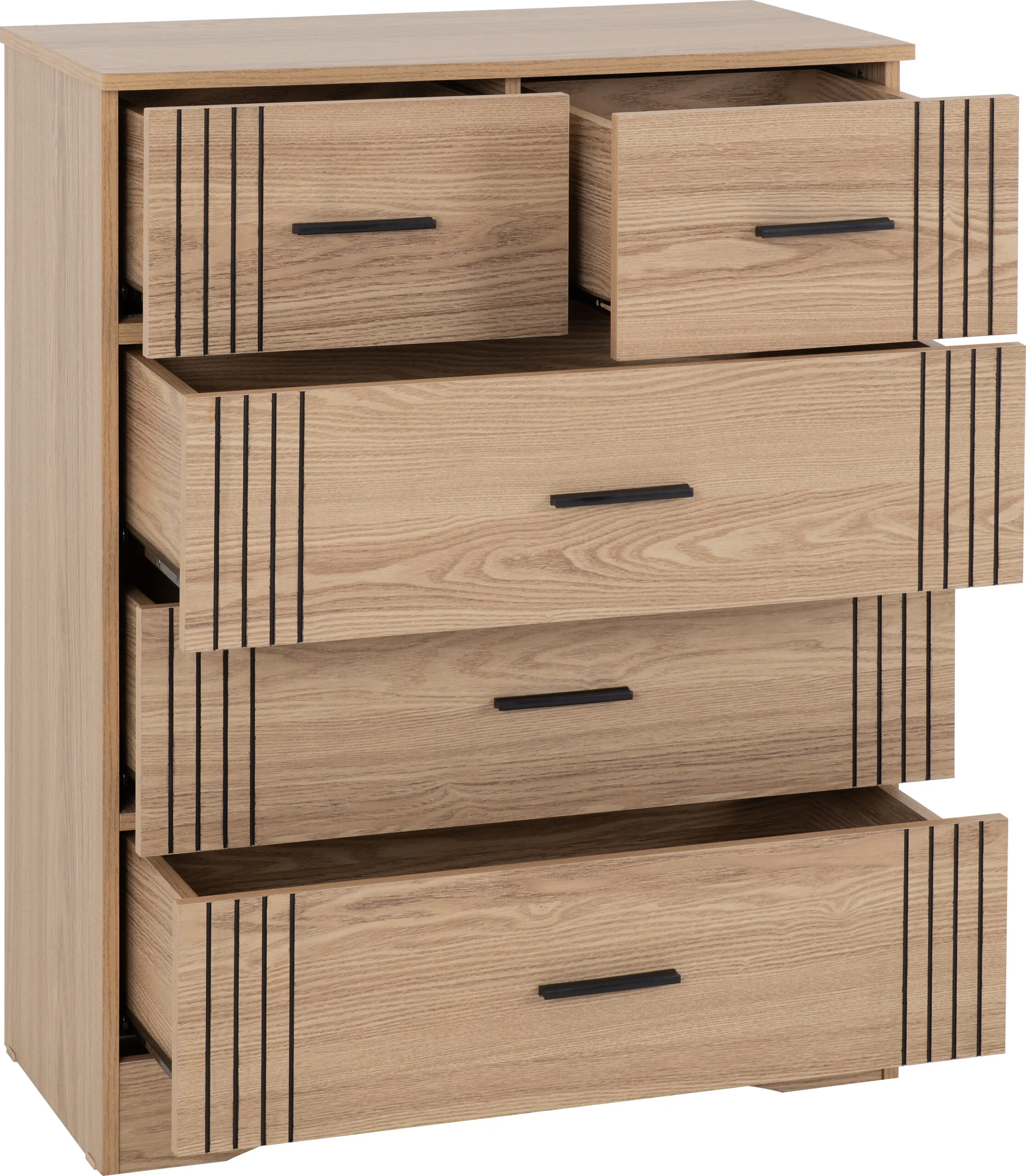 Tessa 3+2 Drawer Chest - Natural Oak Effect - Image 6