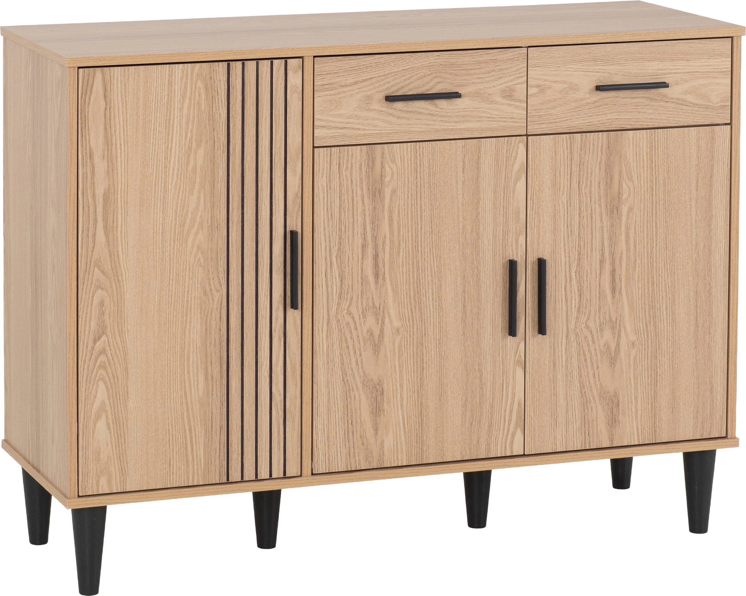 Tessa 3 Door 2 Drawer Sideboard - Natural Oak Effect - Image 2