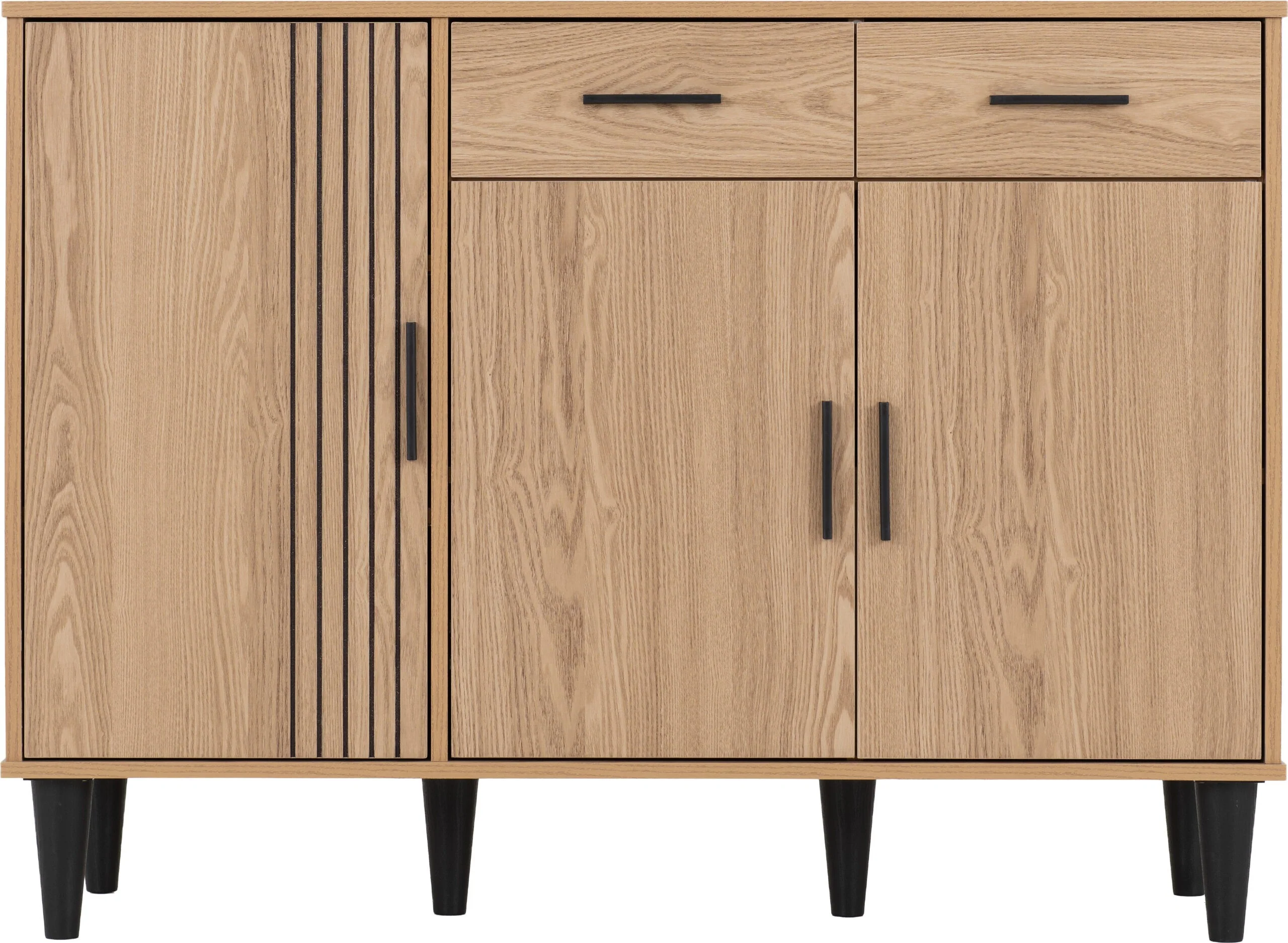 Tessa 3 Door 2 Drawer Sideboard - Natural Oak Effect - Image 5
