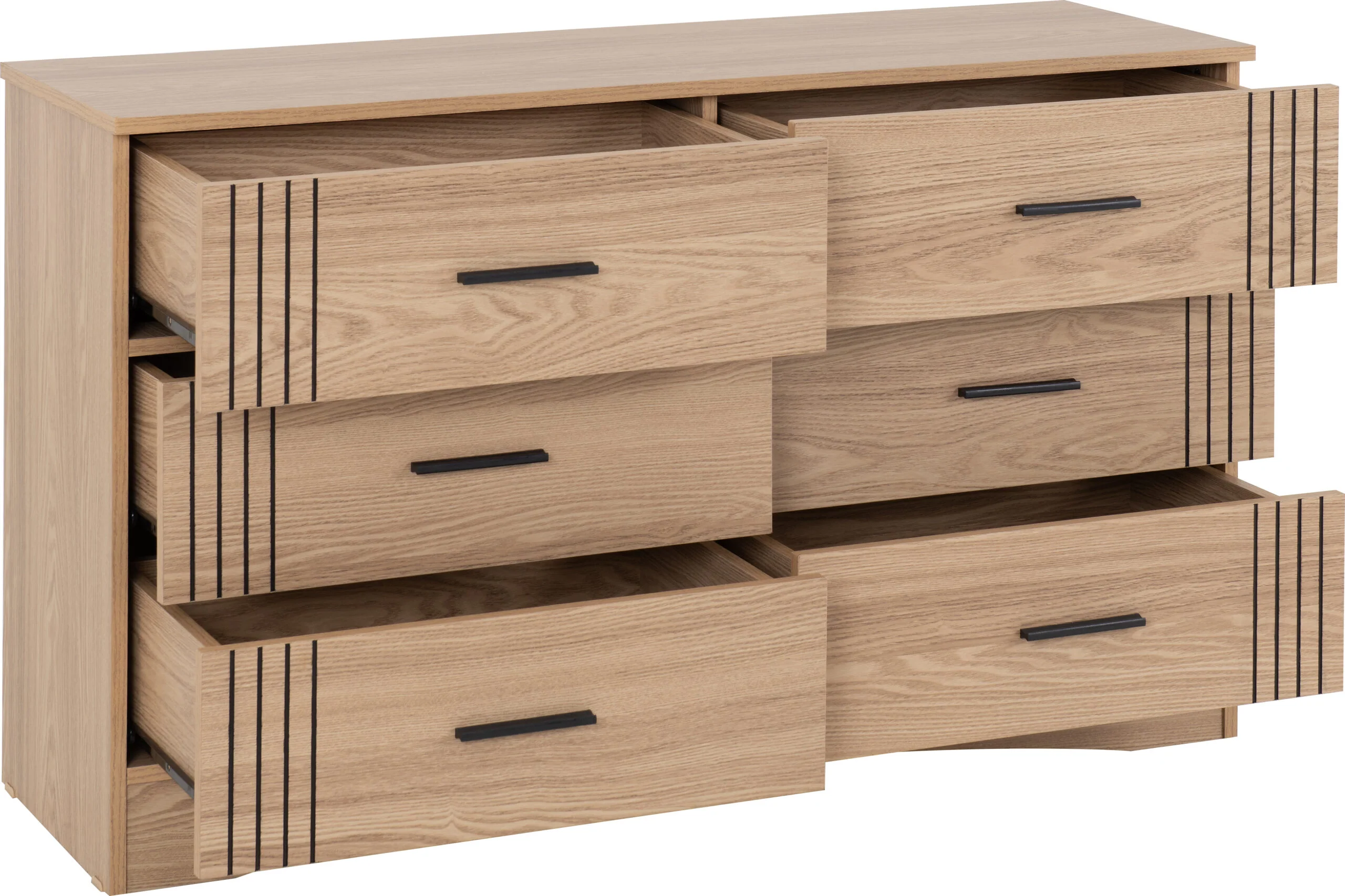 Tessa 6 Drawer Chest - Natural Oak Effect - Image 3
