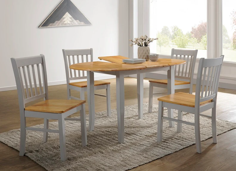 Thames Dining Chairs – Vertically Slatted Back with Oak Effect Seat - Image 3