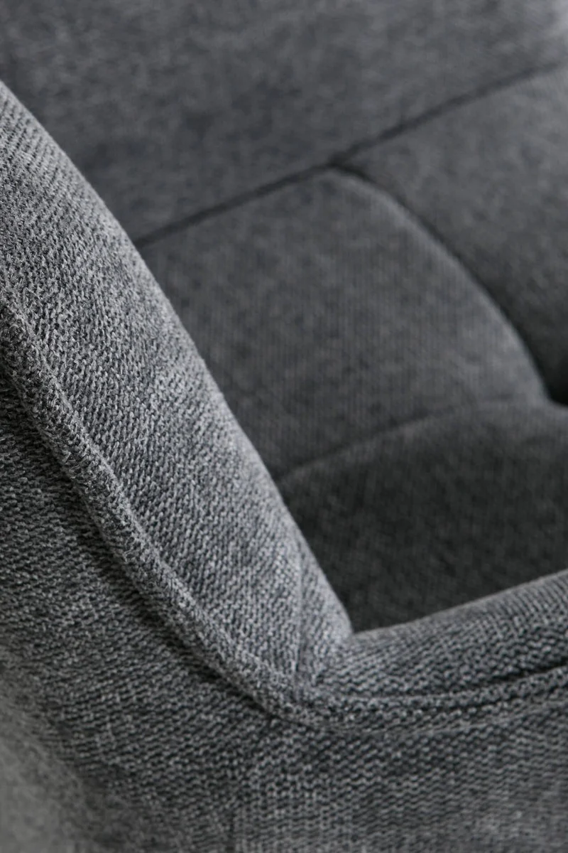 Theo Dining Chair – Charcoal Upholstered with Swivel Base 600mm - Image 5