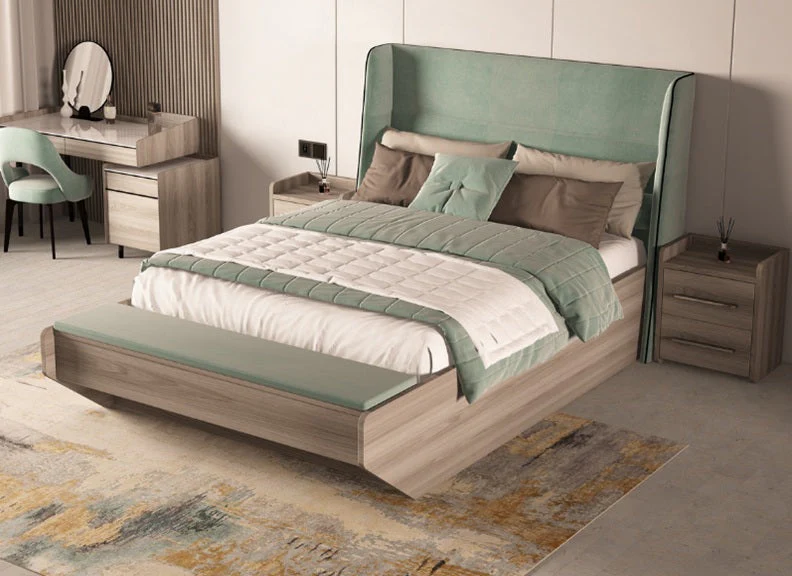 Titanis 4 ft6 Oak Storage Bed – Luxury Ottoman Frame with Winged Headboard - Image 2