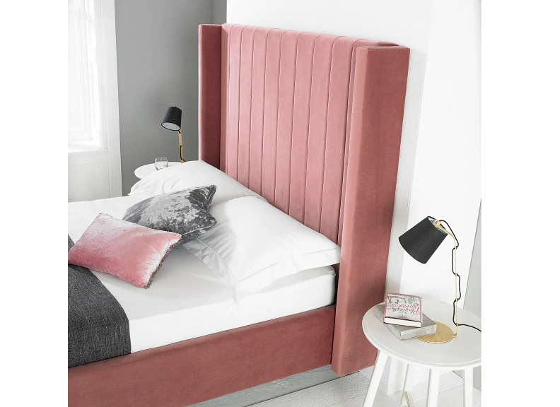 Turin Velvet Beds – Soft Upholstered Frame with Hotel Style Headboard - Image 3