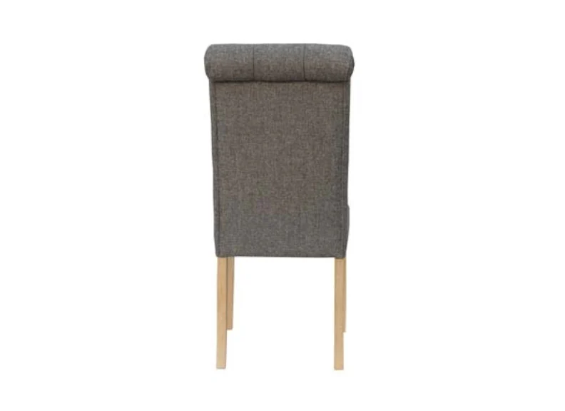 Set Of Two Buttonback Fabric Chairs – Upholstered with Scroll Back (CH28 x2) - Image 3