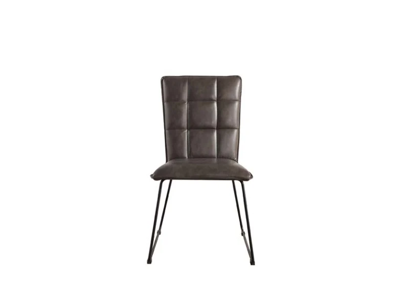 Set Of Two Paneled Back Faux Leather Chairs – Metal Frame (CH17x2) (Pre-order) - Image 12