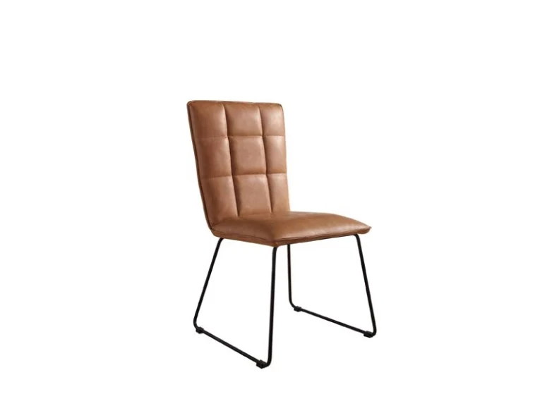 Set Of Two Paneled Back Faux Leather Chairs – Metal Frame (CH17x2) (Pre-order) - Image 8