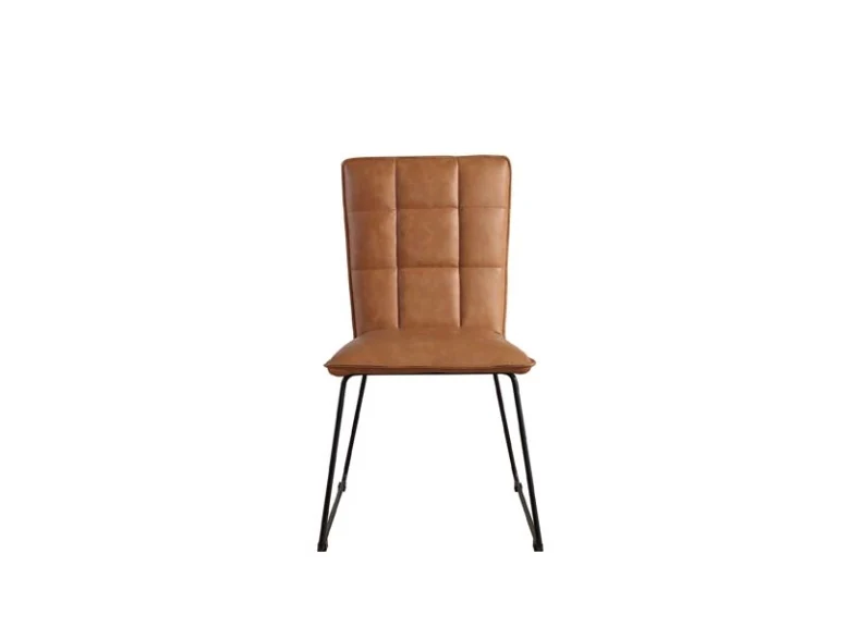 Set Of Two Paneled Back Faux Leather Chairs – Metal Frame (CH17x2) (Pre-order) - Image 9