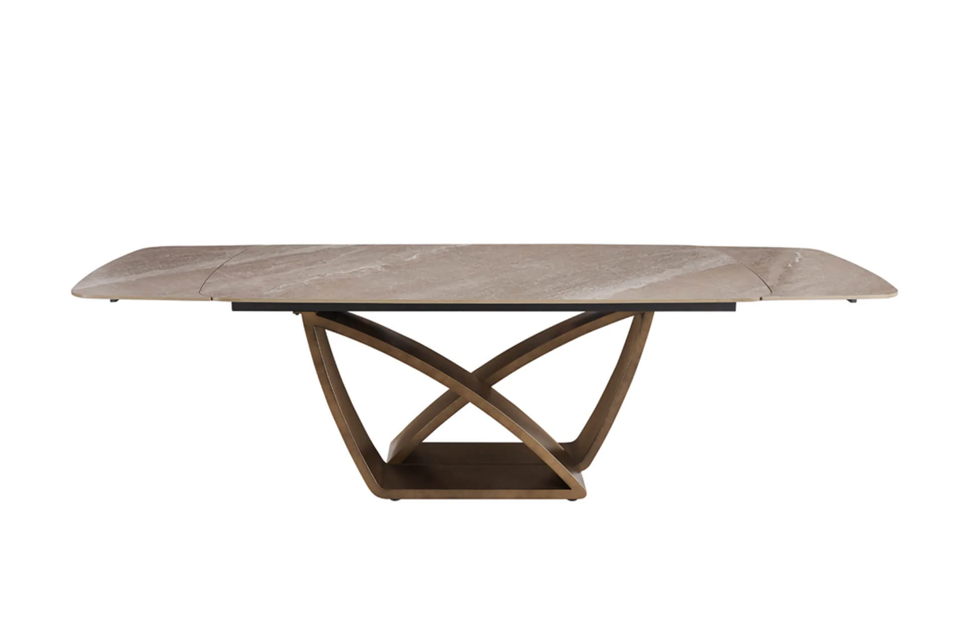 Vanosa Extending Dining Table 180cm/260cm – Brown Sinter Stone Top - Image 10