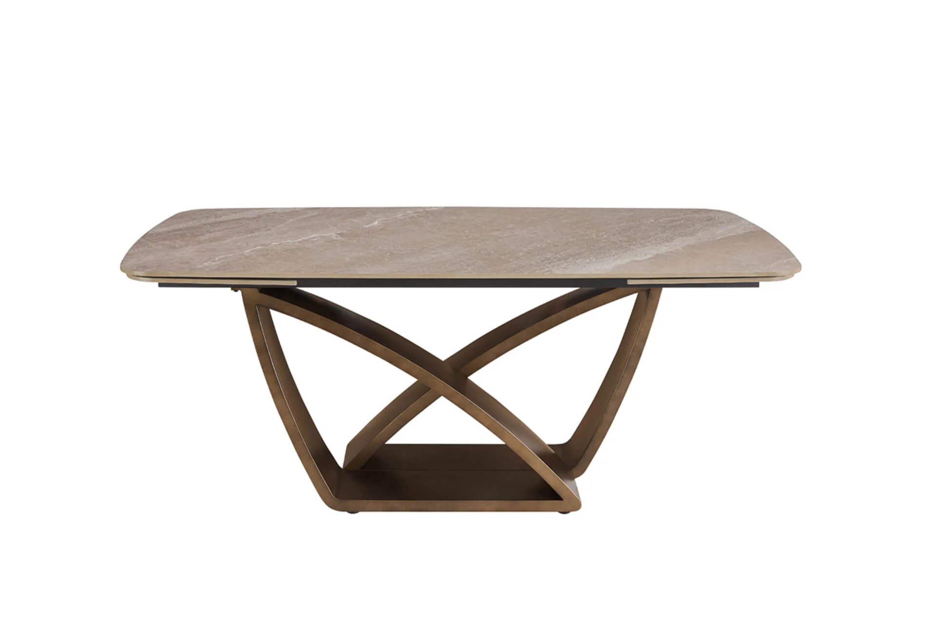 Vanosa Extending Dining Table 180cm/260cm – Brown Sinter Stone Top - Image 11