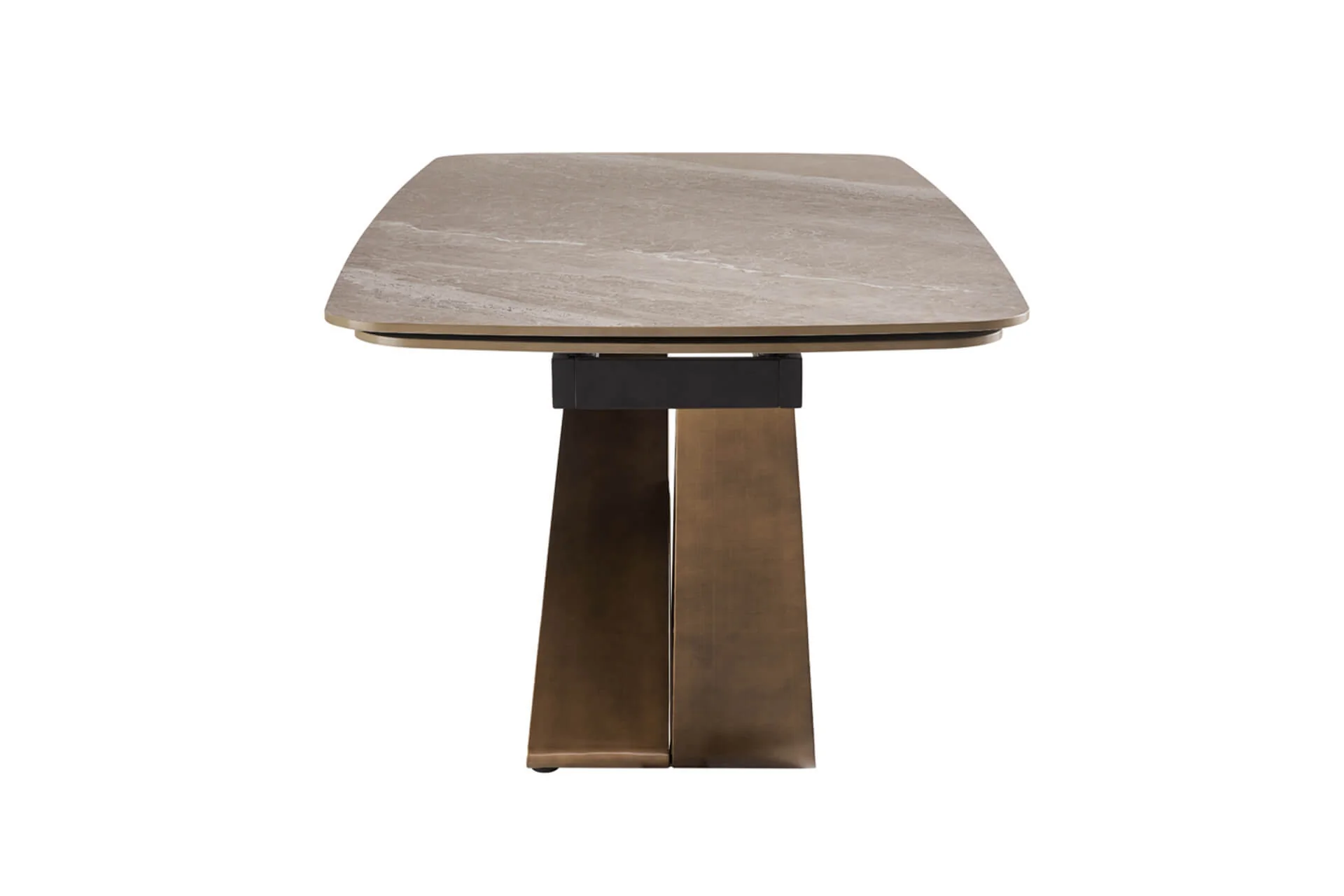 Vanosa Extending Dining Table 180cm/260cm – Brown Sinter Stone Top - Image 4