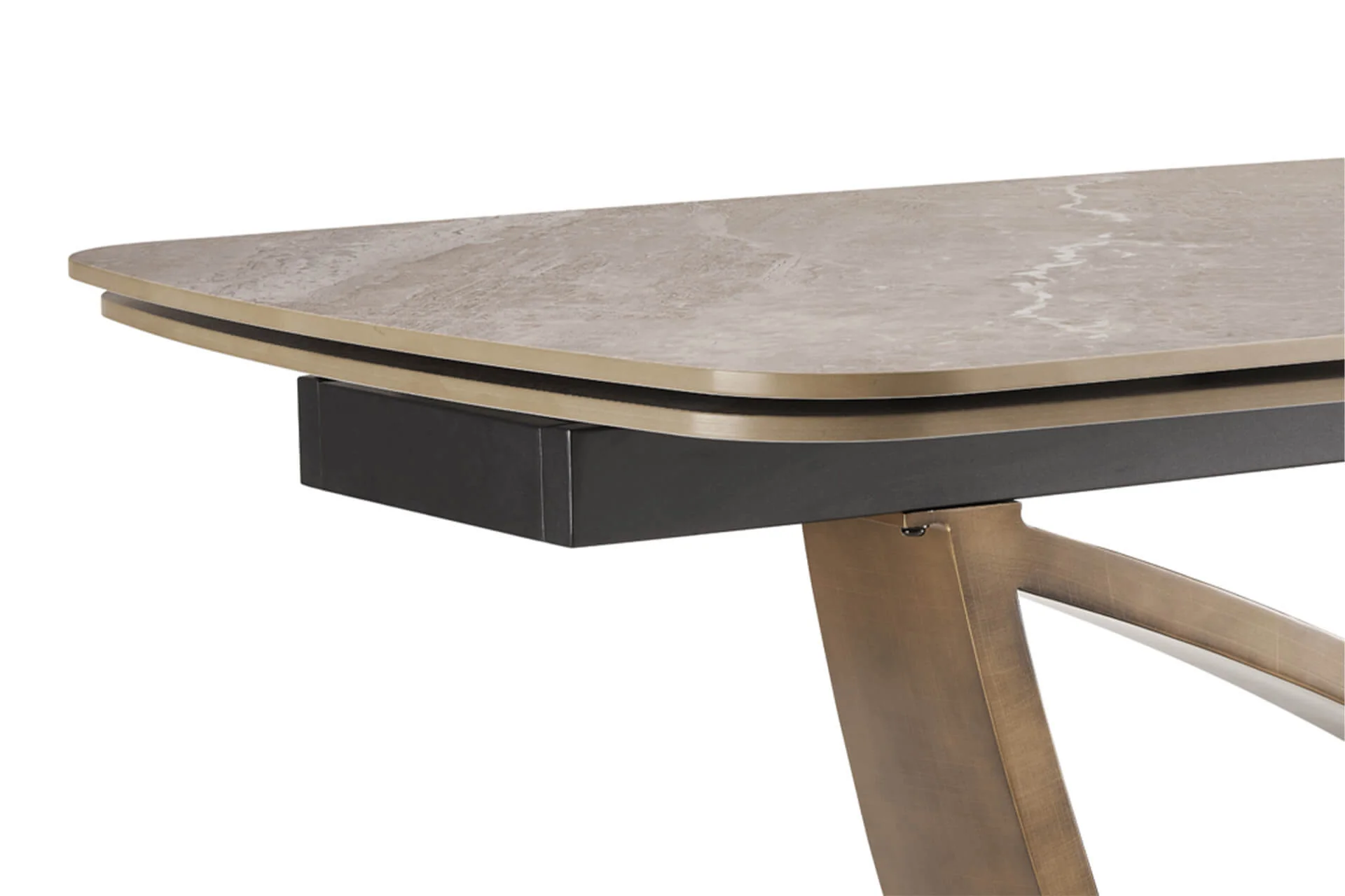 Vanosa Extending Dining Table 180cm/260cm – Brown Sinter Stone Top - Image 5
