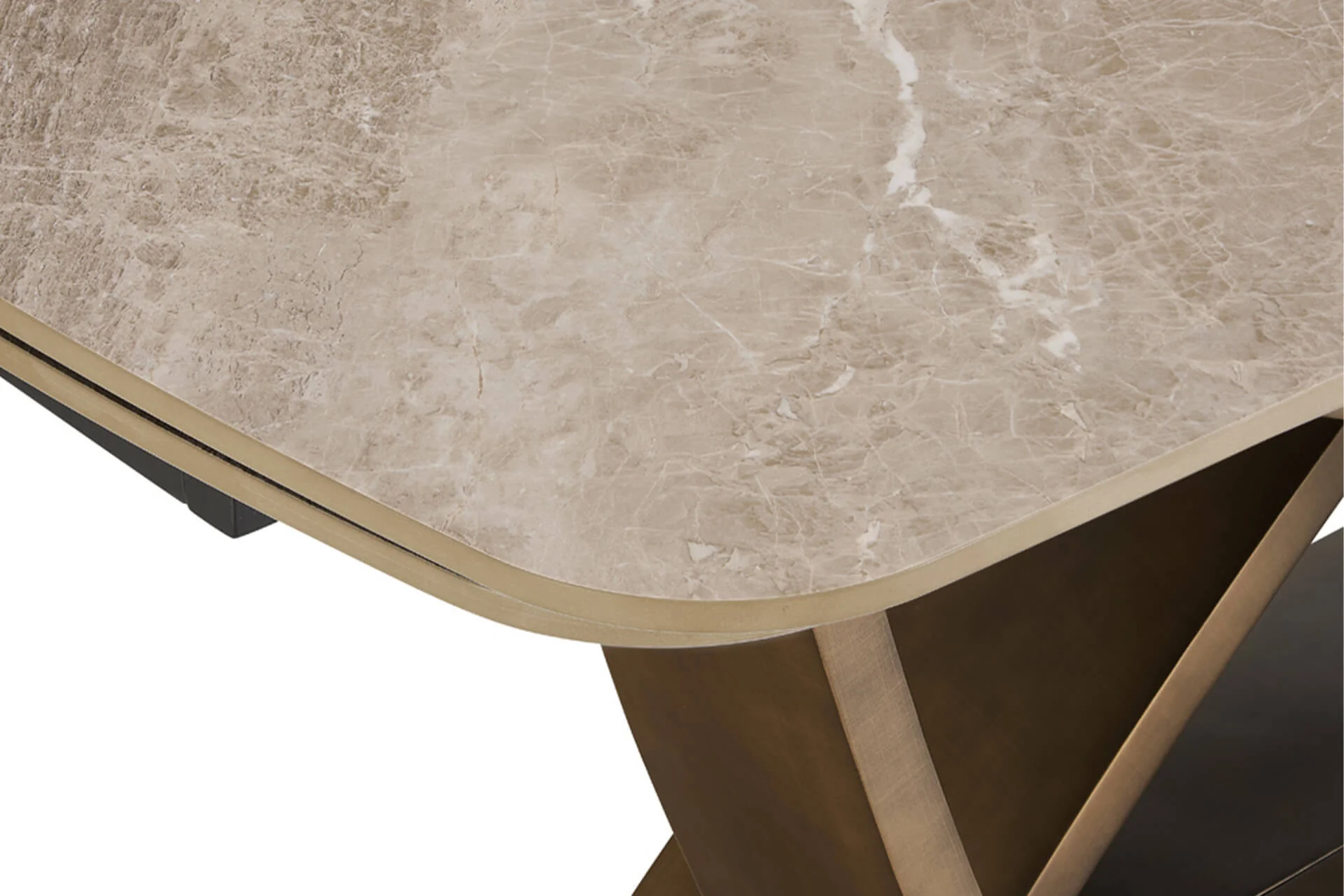 Vanosa Extending Dining Table 180cm/260cm – Brown Sinter Stone Top - Image 6
