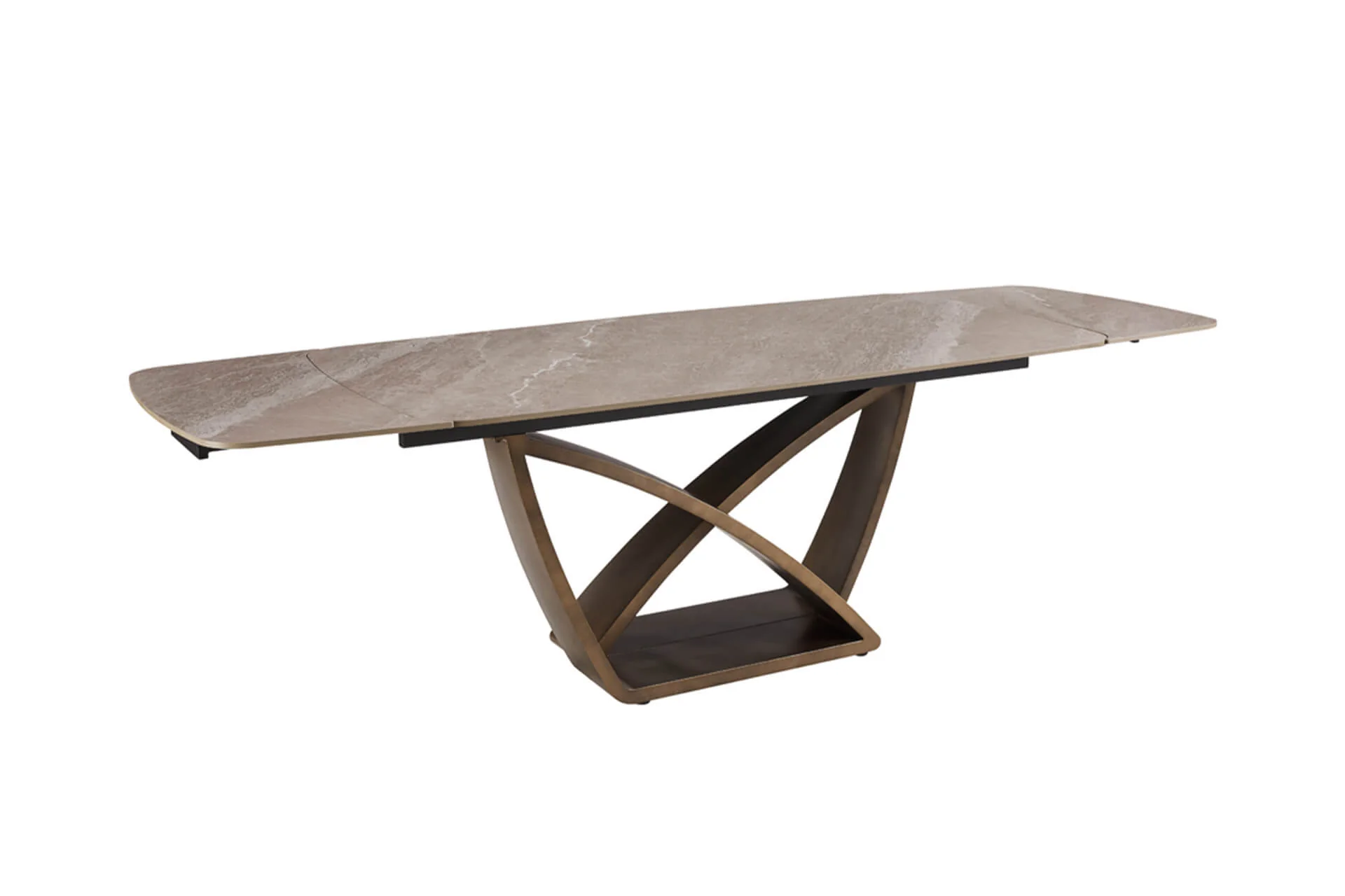 Vanosa Extending Dining Table 180cm/260cm – Brown Sinter Stone Top - Image 7