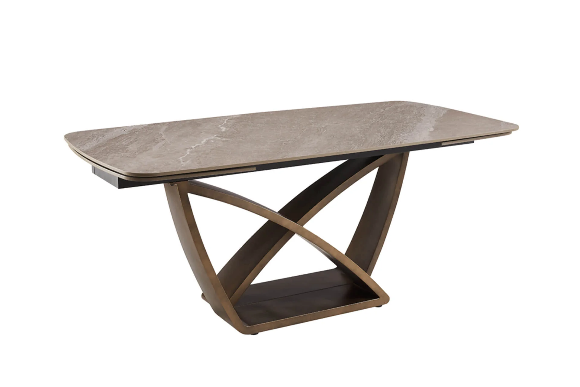 Vanosa Extending Dining Table 180cm/260cm – Brown Sinter Stone Top - Image 9
