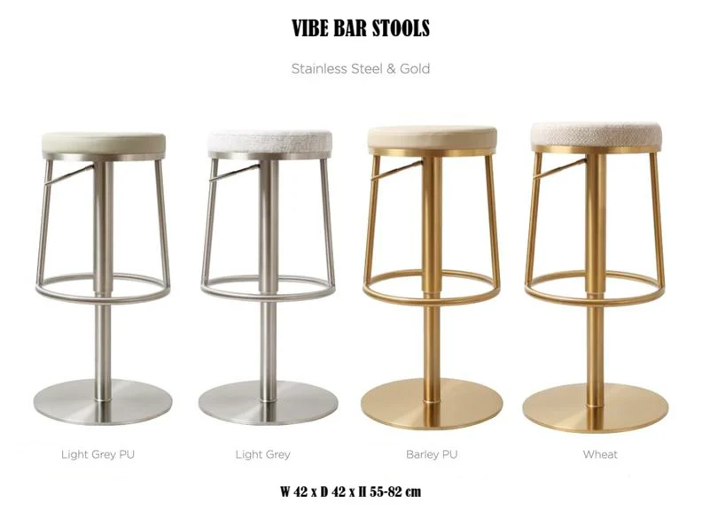 Vibe Barstool S/Steel Light Grey PU - Image 8