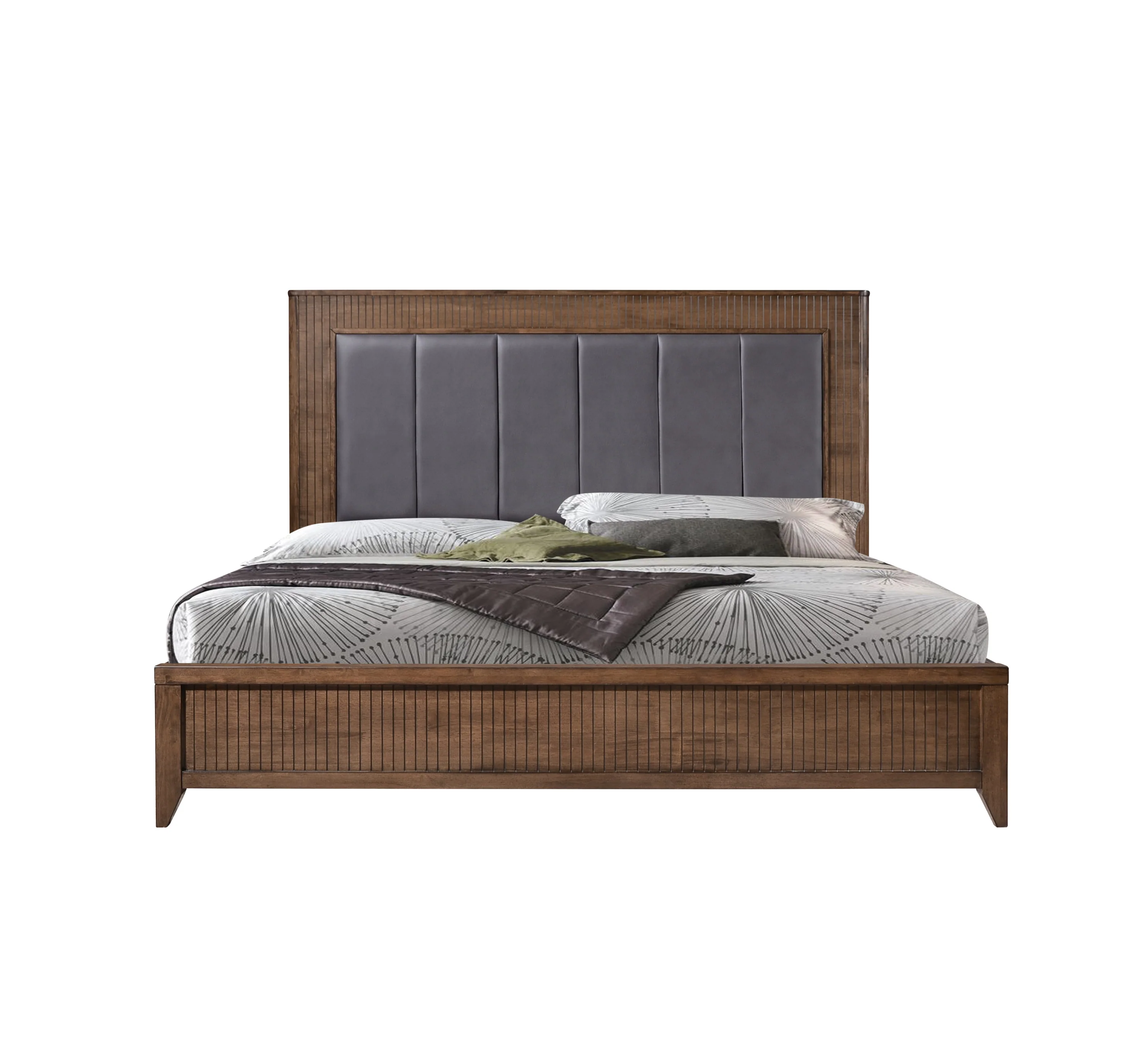 Vienna Bed Frame – Walnut Finish with Curved Headboard - Image 4