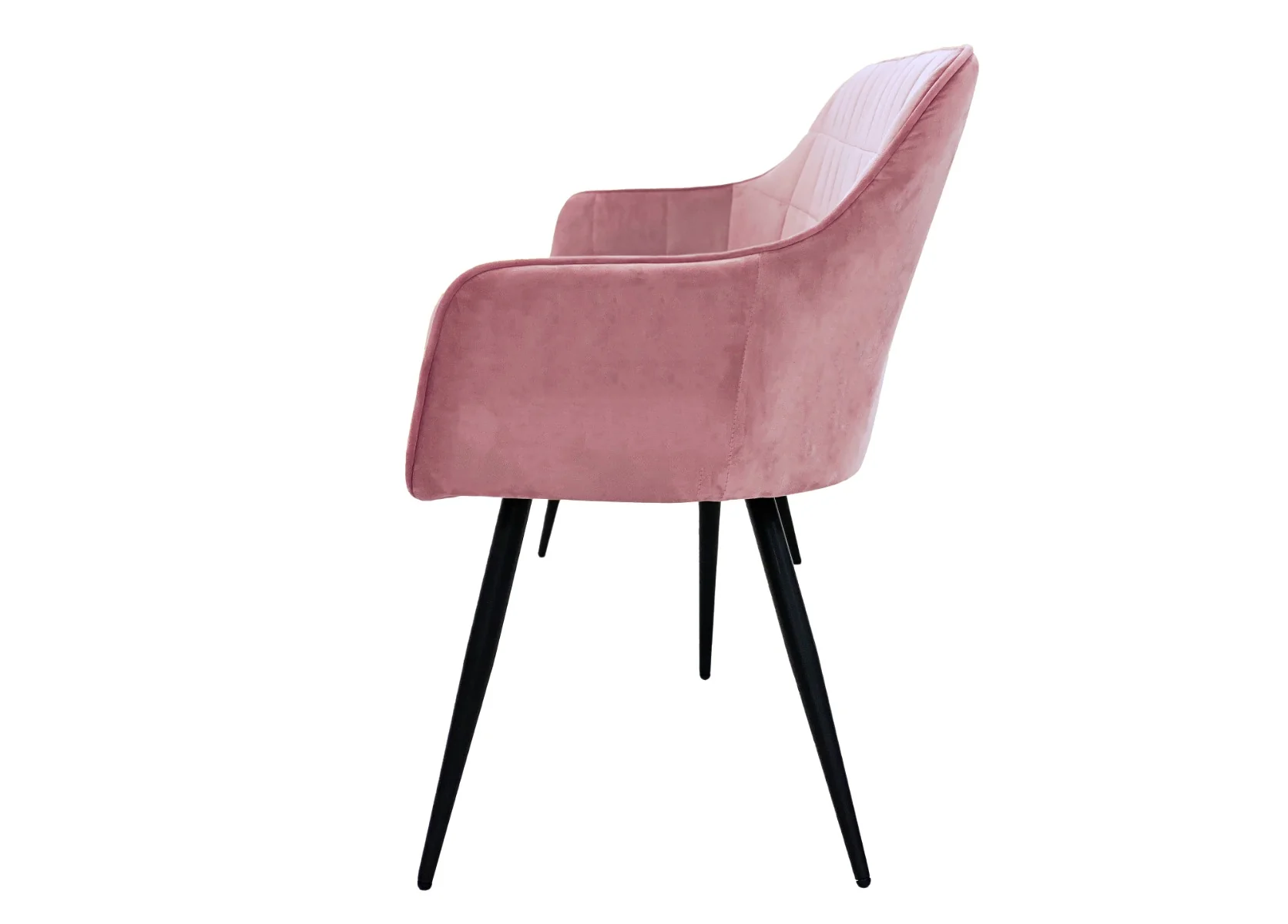 Vienna Bench – Blush Velvet with Black Metal Legs - Image 3