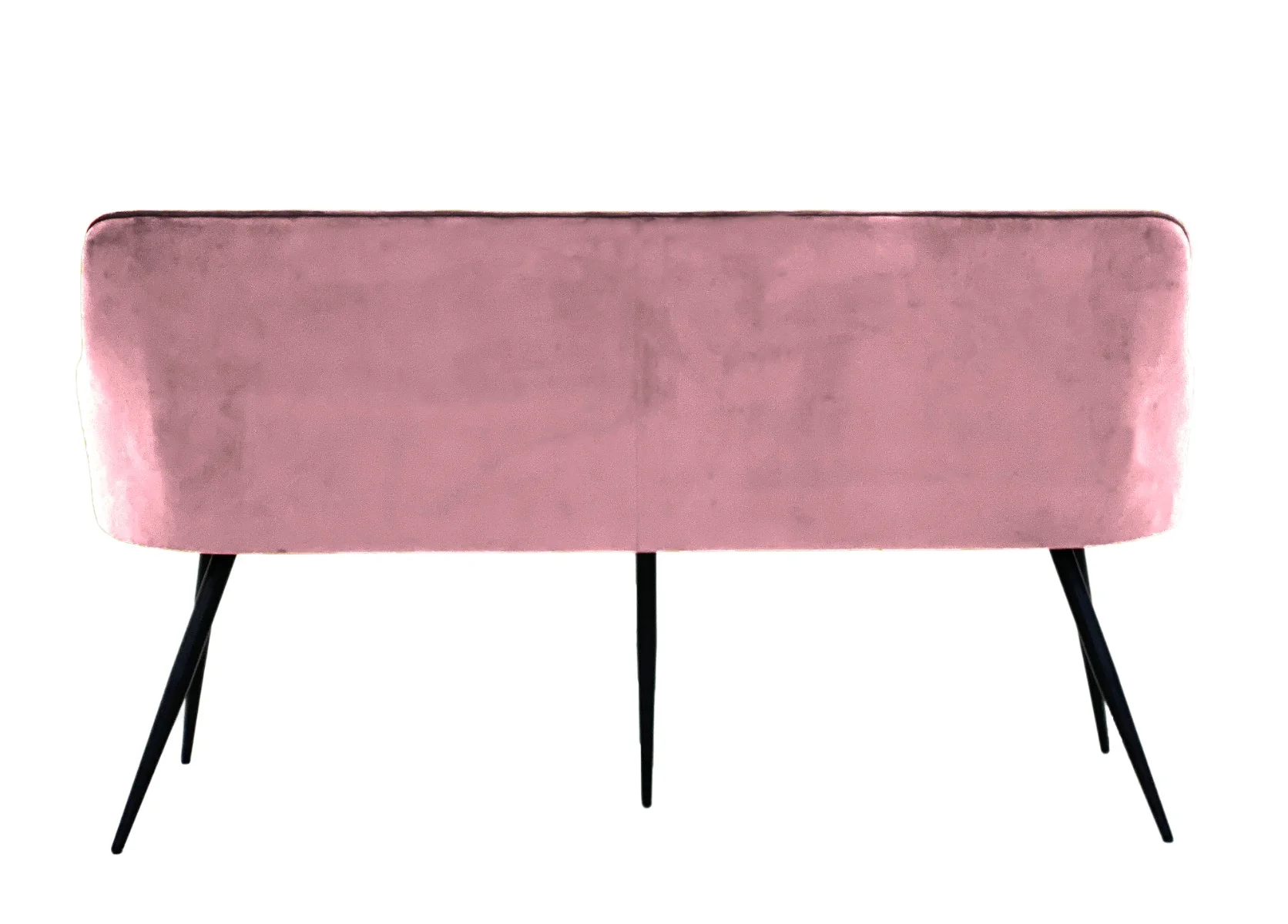 Vienna Bench – Blush Velvet with Black Metal Legs - Image 4